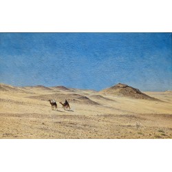 Tableau \"La caravane\" signé A. HERZOG
