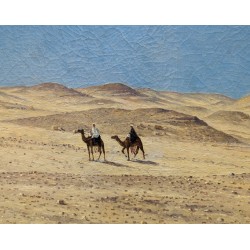 Tableau \"La caravane\" signé A. HERZOG