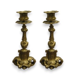 Pair of Napoleon III candlesticks by  Moinat SA  - Antiques and home décor