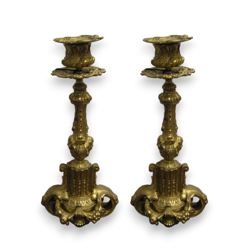 Pair of Napoleon III candlesticks by  Moinat SA  - Antiques and home décor