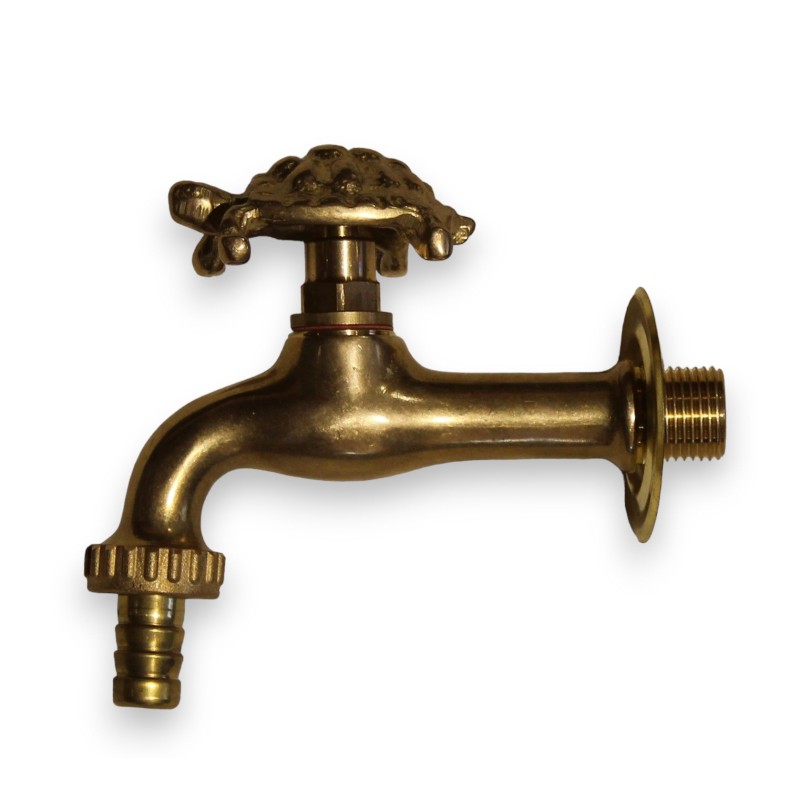 "Turtle" tap in polished brass