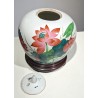 Pot couvert en porcelaine décor Lotus