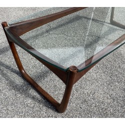 Table basse rectangulaire avec plateau en verre