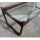 Table basse rectangulaire avec plateau en verre