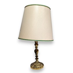Bougeoir en laiton monté en lampe