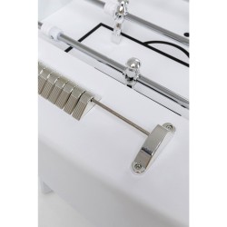 White table football table with black and silver figures