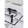 White table football table with black and silver figures
