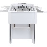 White table football table with black and silver figures