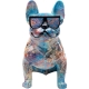 Bull-dog muticolore avec lunettes