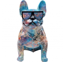 Bull-dog muticolore avec lunettes