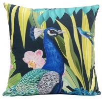 Coussin imprimé Paon