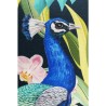 Peacock-print cushion