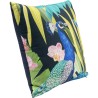 Peacock-print cushion