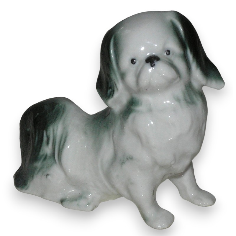 Sculpture Chien assis \"Epagneul Tibetain\"