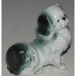 Sculpture Chien assis \"Epagneul Tibetain\"