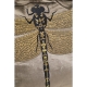 Coussin brodé libellule marron