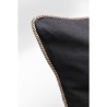 Black bee-embroidered cushion