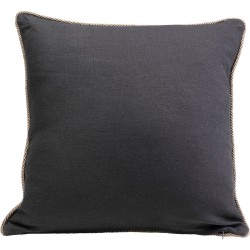 Black bee-embroidered cushion
