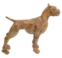 Bull-dog en bois sculpté