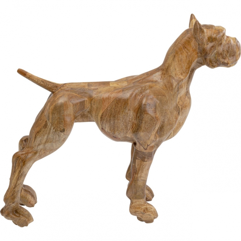 Bull-dog en bois sculpté