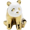 Panda en céramique blanche et dorée