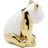 Panda en céramique blanche et dorée