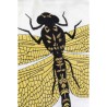 White embroidered dragonfly cushion