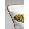 White embroidered dragonfly cushion