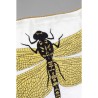 White embroidered dragonfly cushion