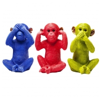 Lot de 3 Singes de la sagesse tirelire