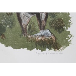 Lithograph entitled ‘Ibex’, signed by Robert HAINARD