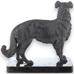 Borzoi en bronze