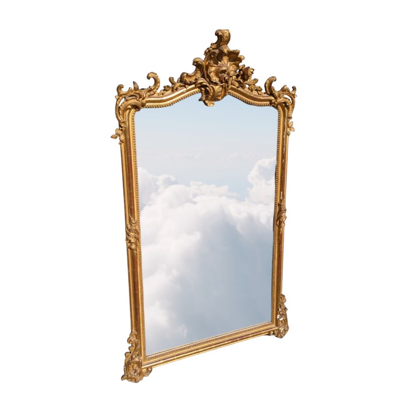 Miroir Napoléon III fronton coquille