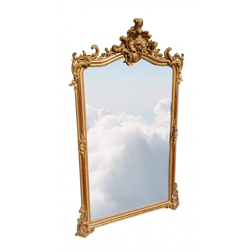 Miroir Napoléon III fronton coquille