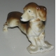 Sculpture Dog Basset , porcelain, brown.