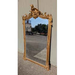 Miroir Napoléon III fronton coquille