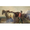 Paintings | Painting entitled ‘Attelage’, unsigned. Moinat SA  – Antiques and home décor