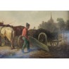 Paintings | Painting entitled ‘Attelage’, unsigned. Moinat SA  – Antiques and home décor