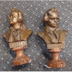 Paire de bustes en bronze signés H. MÜLLER