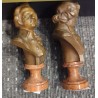 Paire de bustes en bronze signés H. MÜLLER