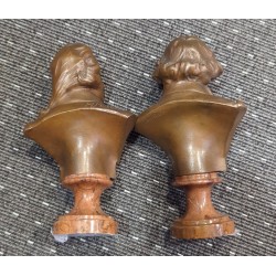 Paire de bustes en bronze signés H. MÜLLER