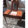 Directoire-style dressing table with diamond-pattern inlay