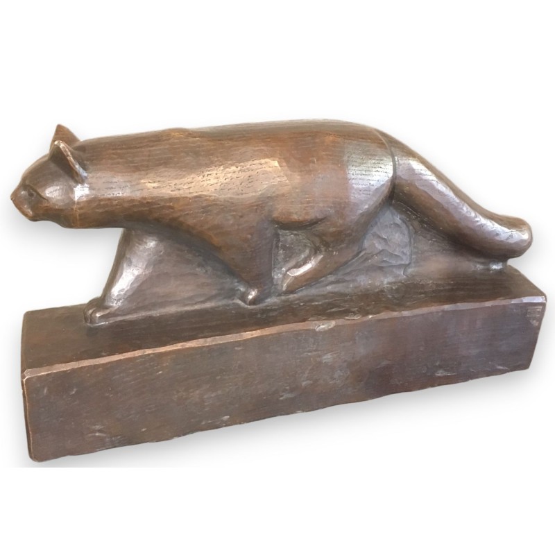 Bronze \"Chat sauvage\" signé Robert HAINARD