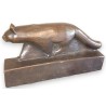 Bronze \"Chat sauvage\" signé Robert HAINARD