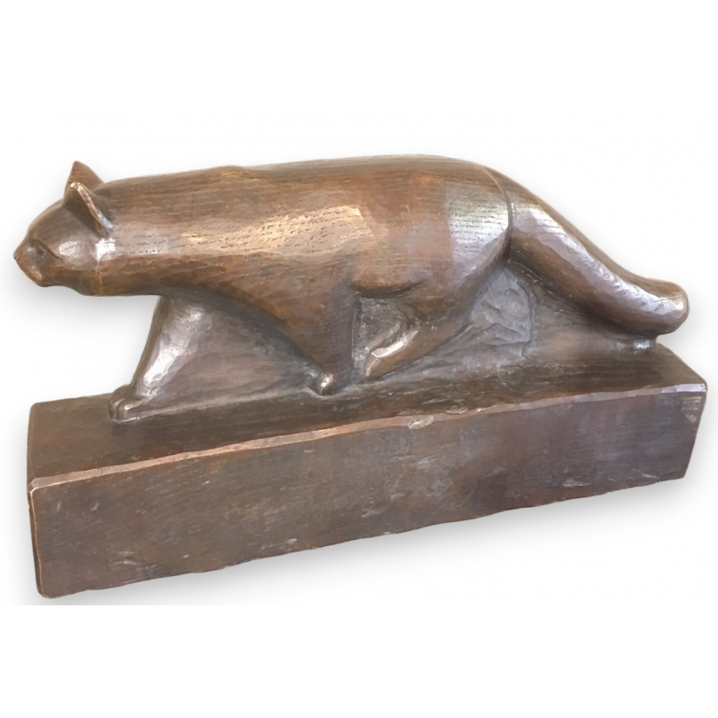 Bronze "Chat sauvage" signé Robert HAINARD