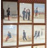 Suite de 12 aquarelles militaires