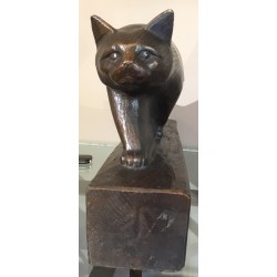 Bronze \"Chat sauvage\" signé Robert HAINARD