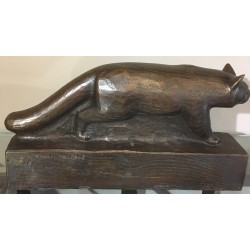 Bronze \"Chat sauvage\" signé Robert HAINARD