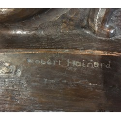 Bronze \"Chat sauvage\" signé Robert HAINARD