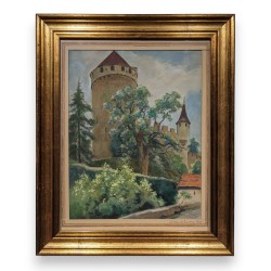 Aquarelle \"Château de Lucens\" signé Th. APPIA